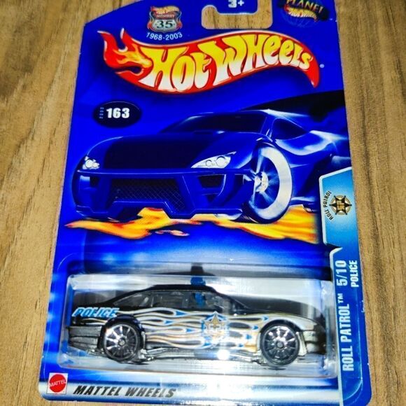 Hot Wheels #163 #5 of 10 Roll Patrol Police Car 1/64 Diecast New 2003 - Picture 3 of 4